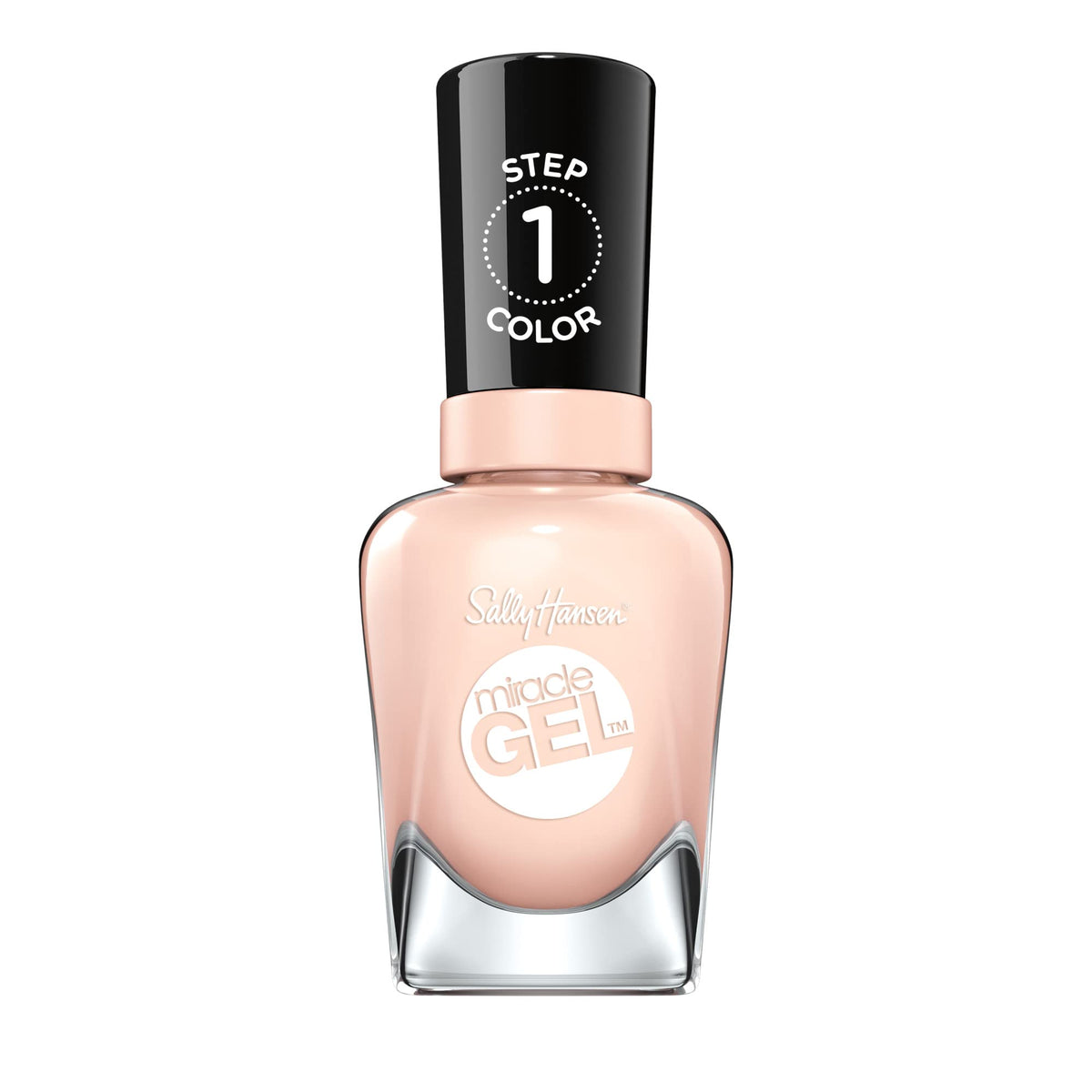 Sally Hansen Miracle Gel Salon Quality Nail Polish | Gel-Like Formula, Two-Step System, No UV Light Needed, Long Lasting | Sheer | 187 Sheer Happiness