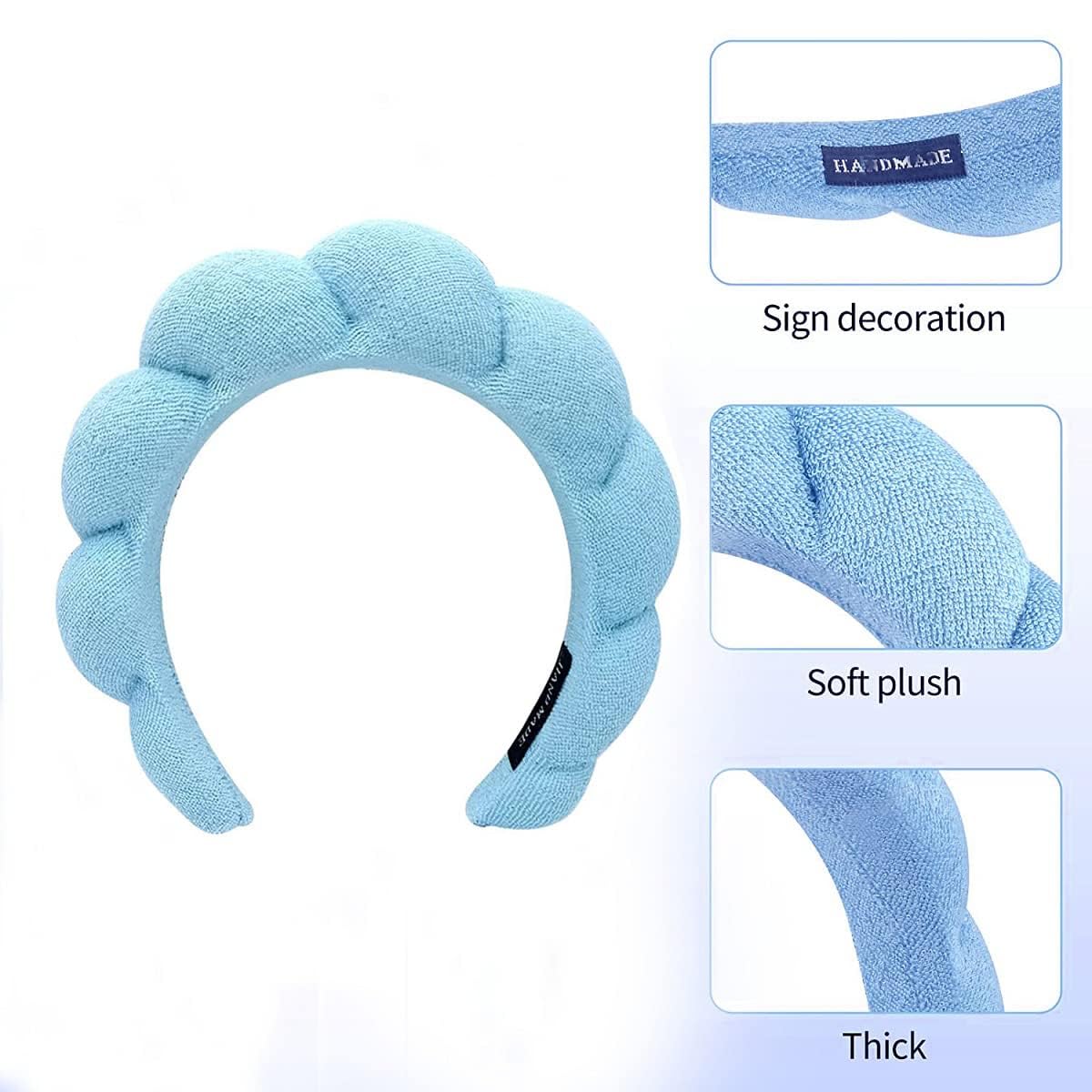Blithetree Skincare Headband Spa Headbands for Washing Face, Soft Preppy Skin Care Face Wash Headbands for Women (4 Pack#C, one size)