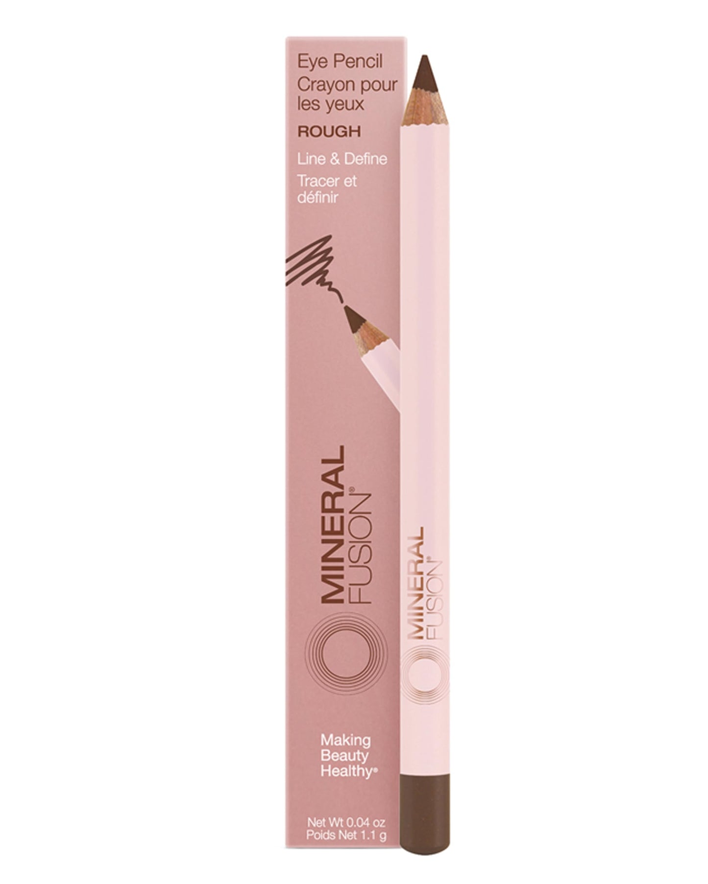 Mineral Fusion Eye Pencil (Light Brown - Rough) - Eyeliner with Soothing Chamomile, Meadowfoam & Vitamin E - Smooth & Long Lasting, Hypoallergenic Beauty & Personal Care Mineral Fusion
