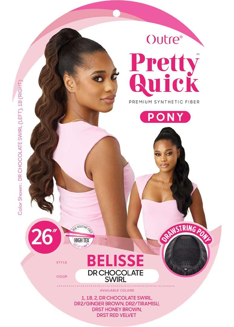 Outre Pretty Quick - Drawstring Pony - Belisse (DRST RED VELVET)