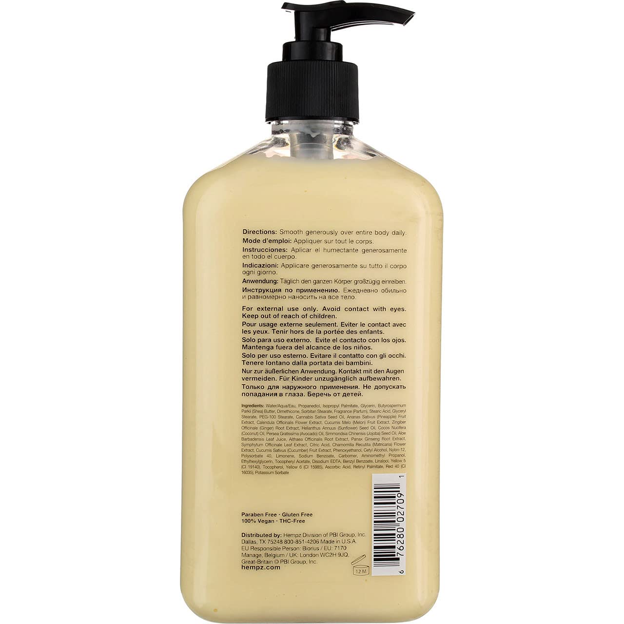 Hempz Body Moisturizer Sweet Pineapple and Honey Melon 17 Ounce Pump (500ml) (Pack of 6) Beauty & Personal Care Hempz