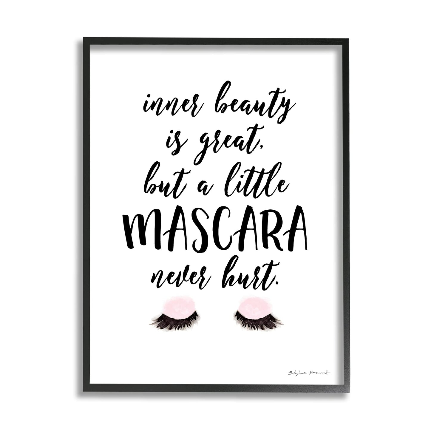 Stupell Industries A Little Mascara Never Hurt Phrase Glam Lashes Beauty & Personal Care Stupell Industries