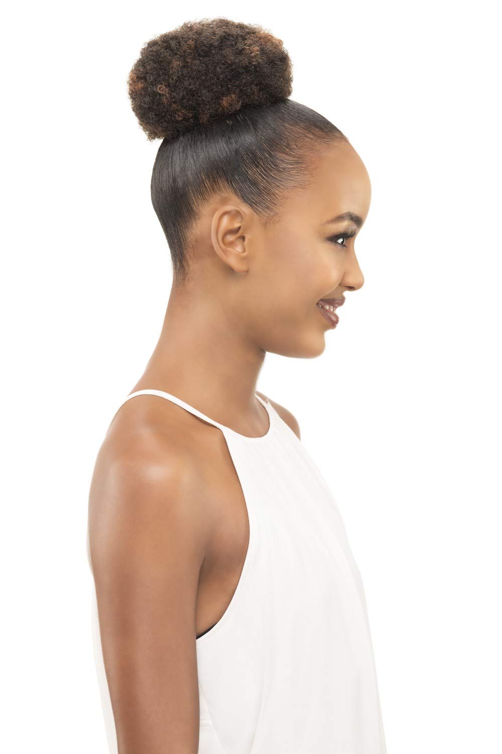 Vivica A. Fox Synthetic Fiber, 8 Inch Small Kinky Afro Puff Pocket Bun from Synthetic Hair Extension Collection, PB31-V - POCKET BUN 31 (P2216)
