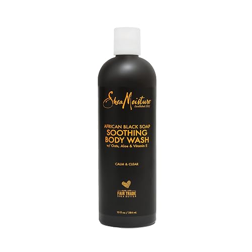 SheaMoisture Soothing Body Wash for Acne Treatment African Black Soap Paraben Free Body Wash 13 oz Beauty & Personal Care Shea Moisture