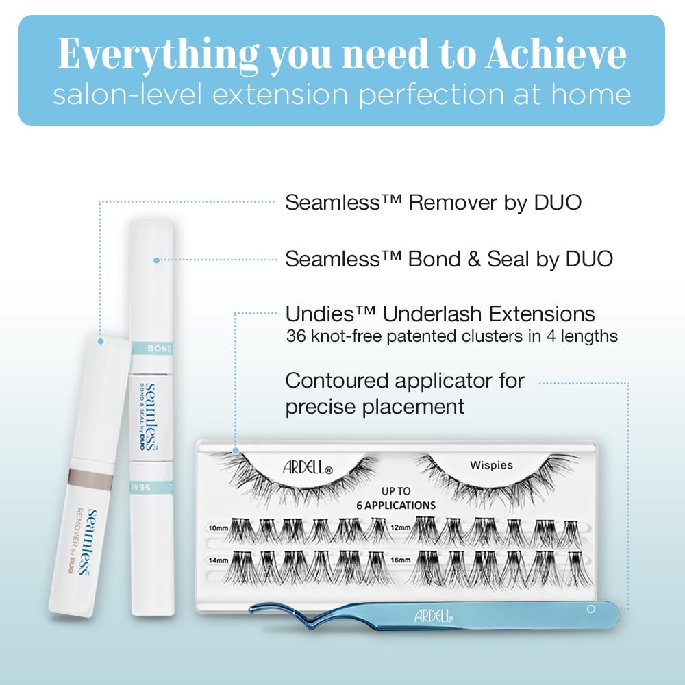 Ardell Seamless Eyelash Extension Kit, Wispies - Customizable DIY Lash Clusters, Includes Bond & Seal and Applicator for Long-Lasting Natural Lashes Beauty & Personal Care Ardell