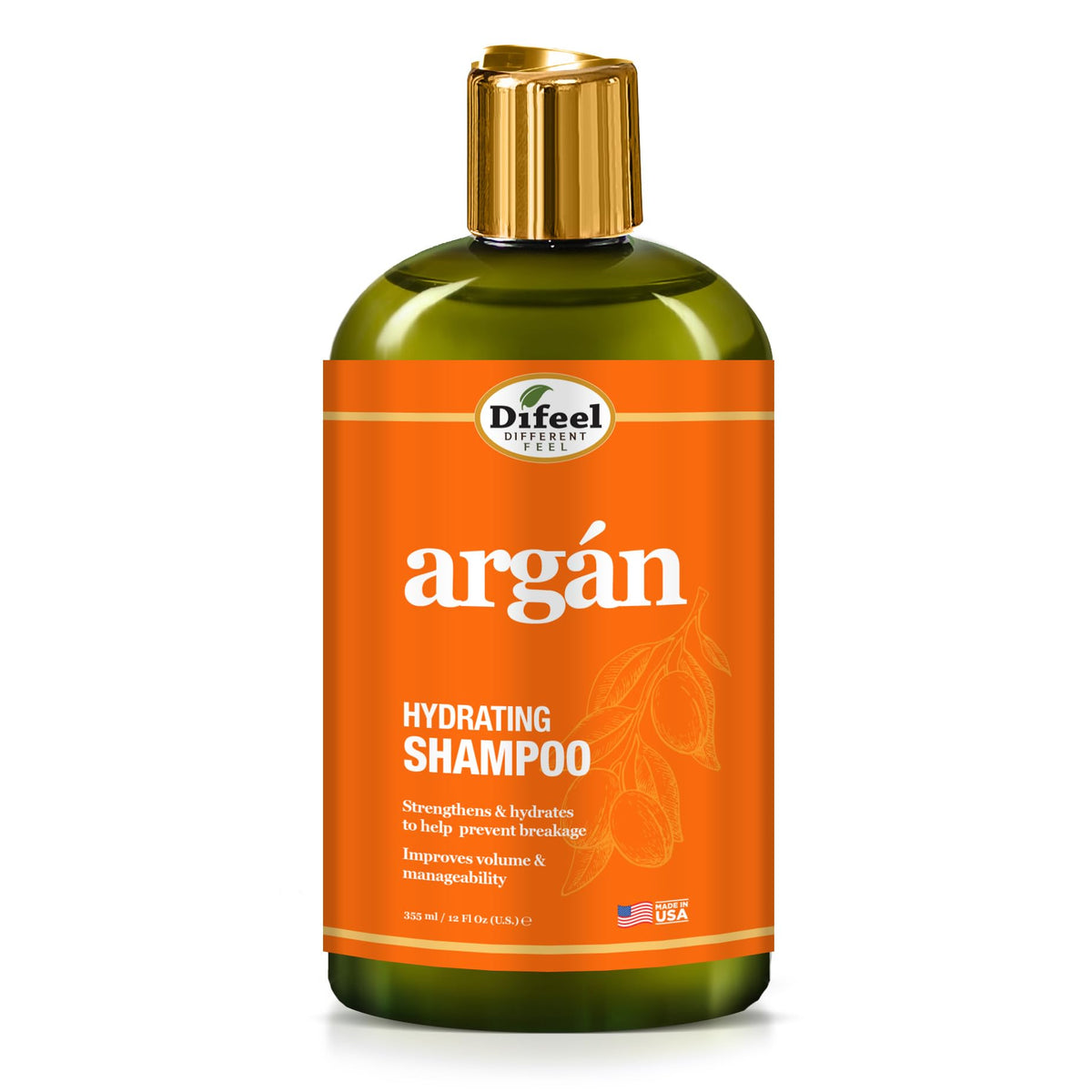 Difeel Argan Hydrating Shampoo 12 oz. - Argan Oil Shampoo, Natural Paraben Free Shampoo for Hair …