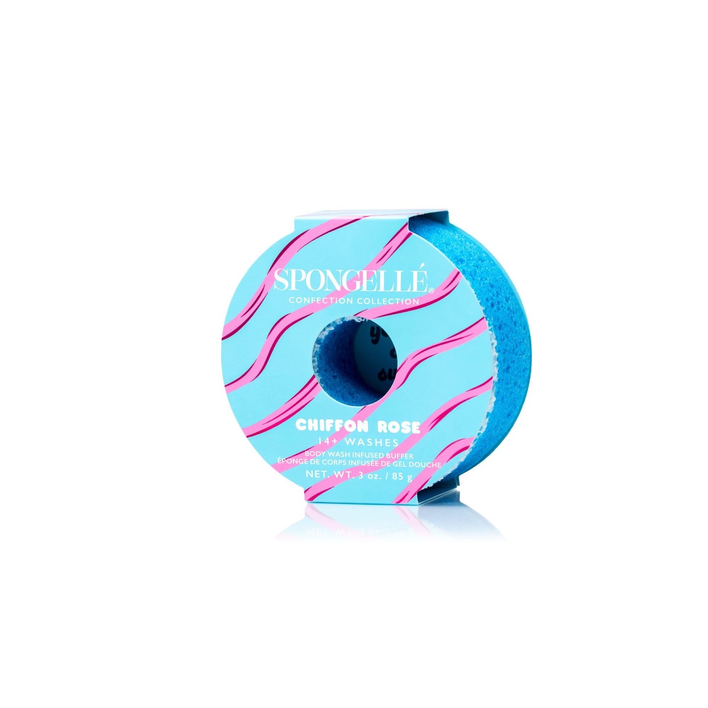 Spongellé Chiffon Rose Confection Body Buffer - Built-in Body Wash & Body Scrubber, Shower Loofah Sponge for Women, 14+ Washes, Vegan & Cruelty-Free Beauty and Personal Care SPONGELLÉ