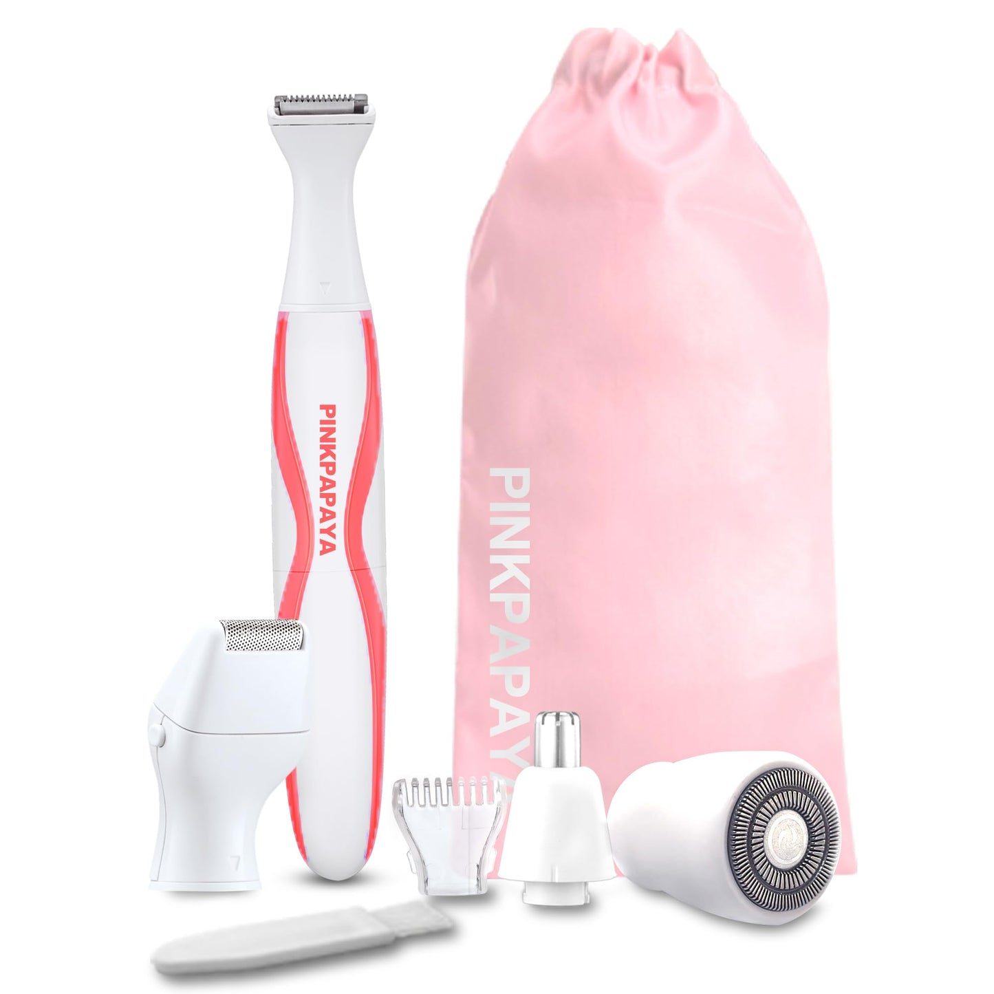 pinkpapaya Nose Hair Trimmer for Women and Men,4-in-1 Electric Facial Hair Removal Portble Waterproof Face Shaver Razor for Nose Ear Eyebrow Beauty and Personal Care pinkpapaya
