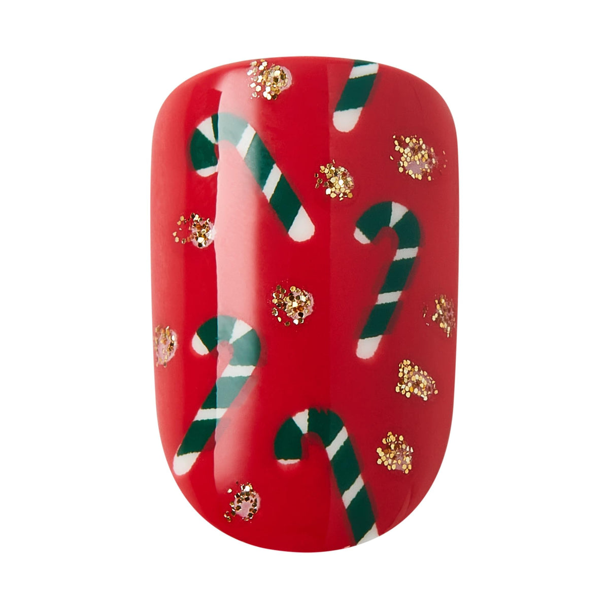 KISS Voguish Fantasy Holiday Press On Nails, ‘Snow Pops’, Multicolor, Short Squoval, No Damage To Natural Nails, Pink Gel Nail Glue (2g), Mini Nail