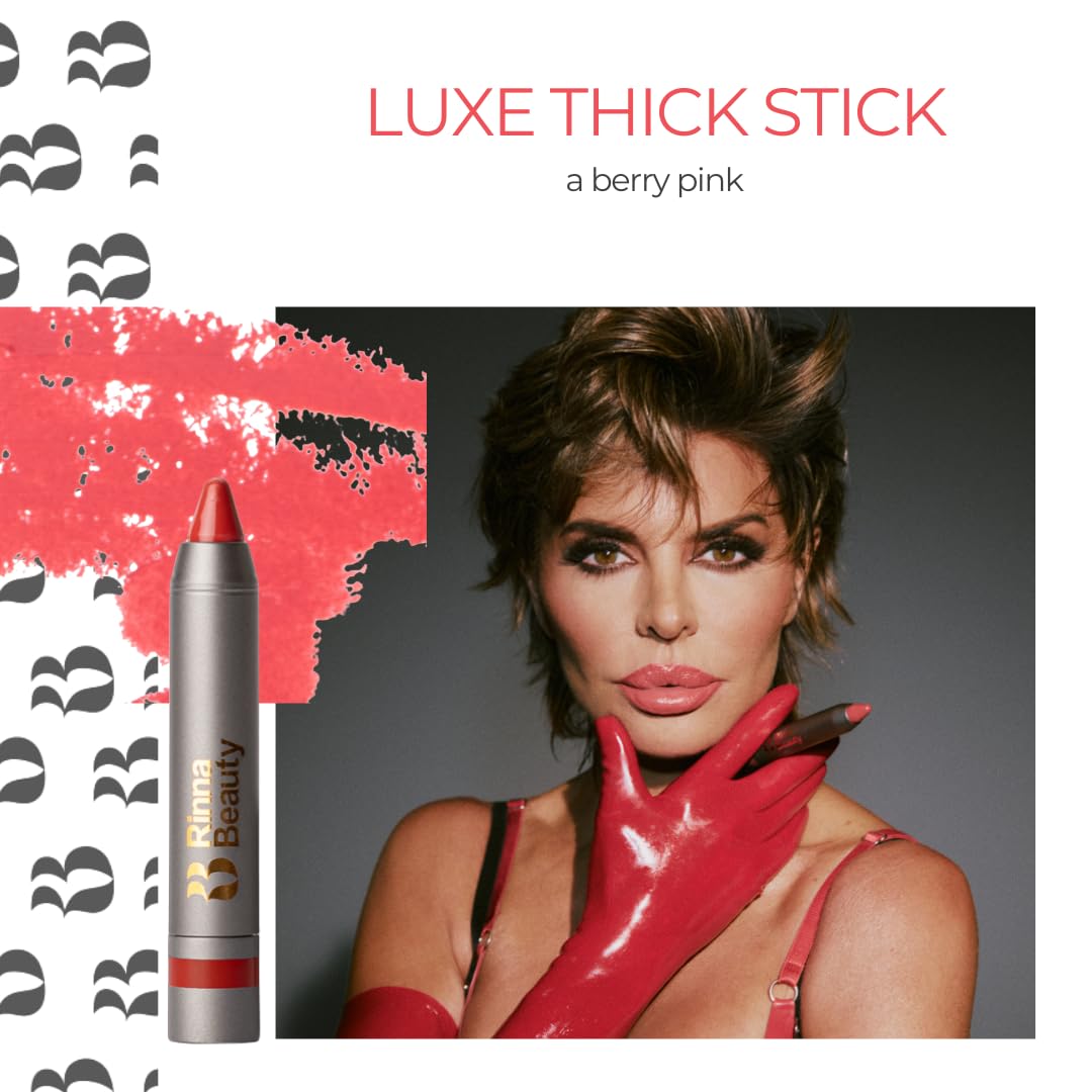 Rinna Beauty Thick Stick Lip Crayon - Luxe - Long Lasting Lipstick, Moisturizing Creamy Formula with Hydrating Oils & Extracts, Built-In Sharpener Beauty & Personal Care Rinna Beauty