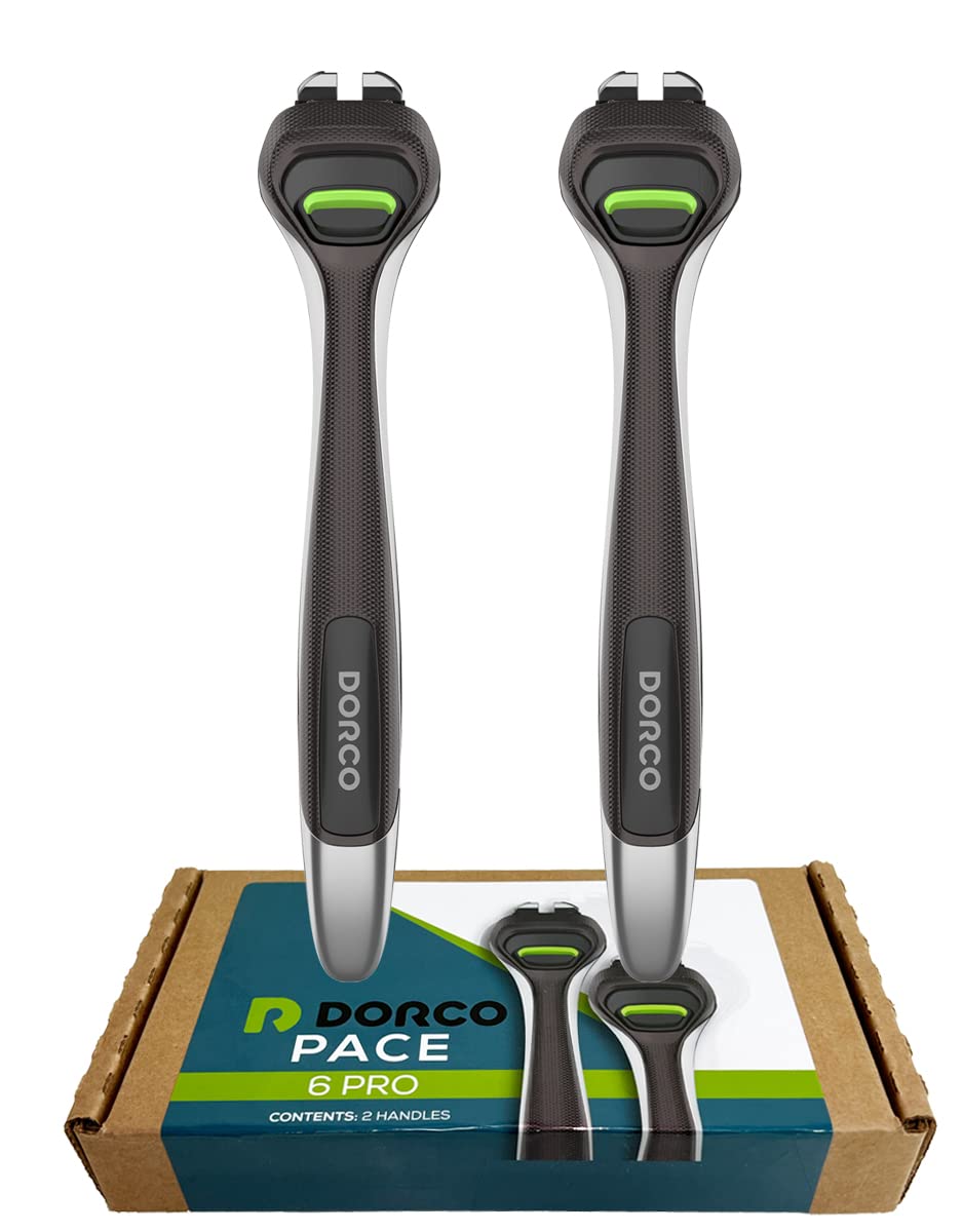 Dorco Pace 6 Pro - Six Blade Razor System with Trimmer - 2 Replacement Handles (Handles Only) Beauty and Personal Care DORCO