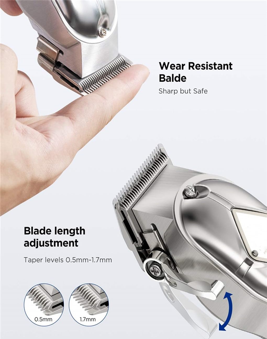 GLESVOWIO Hair Clippers for Men Electric Hair Clippers for Men Professional Cordless Barber Clippers Rechargeable Beard Trimmer LED Display Metal Case Beauty and Personal Care GLESVOWIO