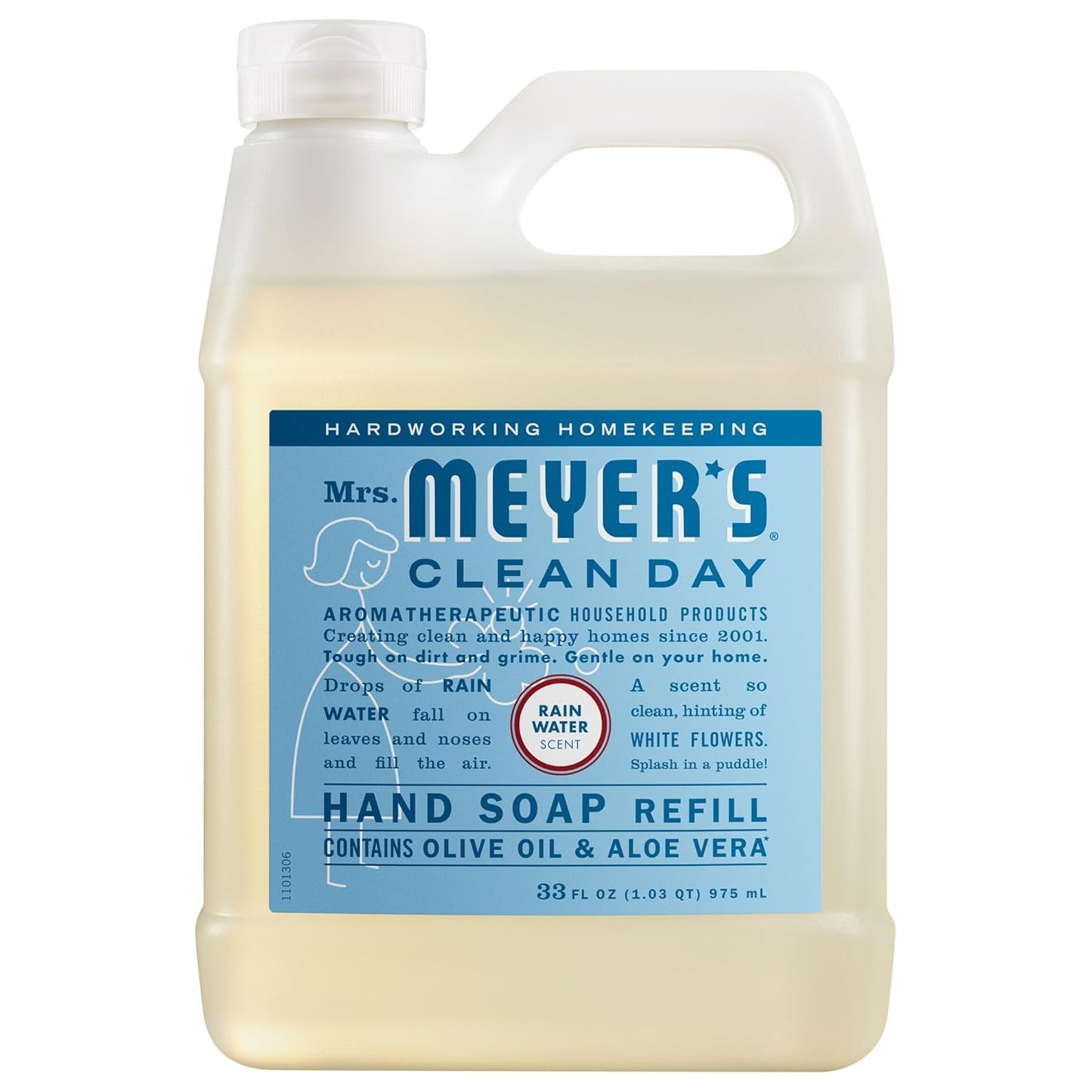Mrs. MEYER'S CLEAN DAY Hand Soap Refill Scent Variety Pack 2 CT (Lemon Verbena + Rain Water) Beauty & Personal Care Mrs. MEYER'S