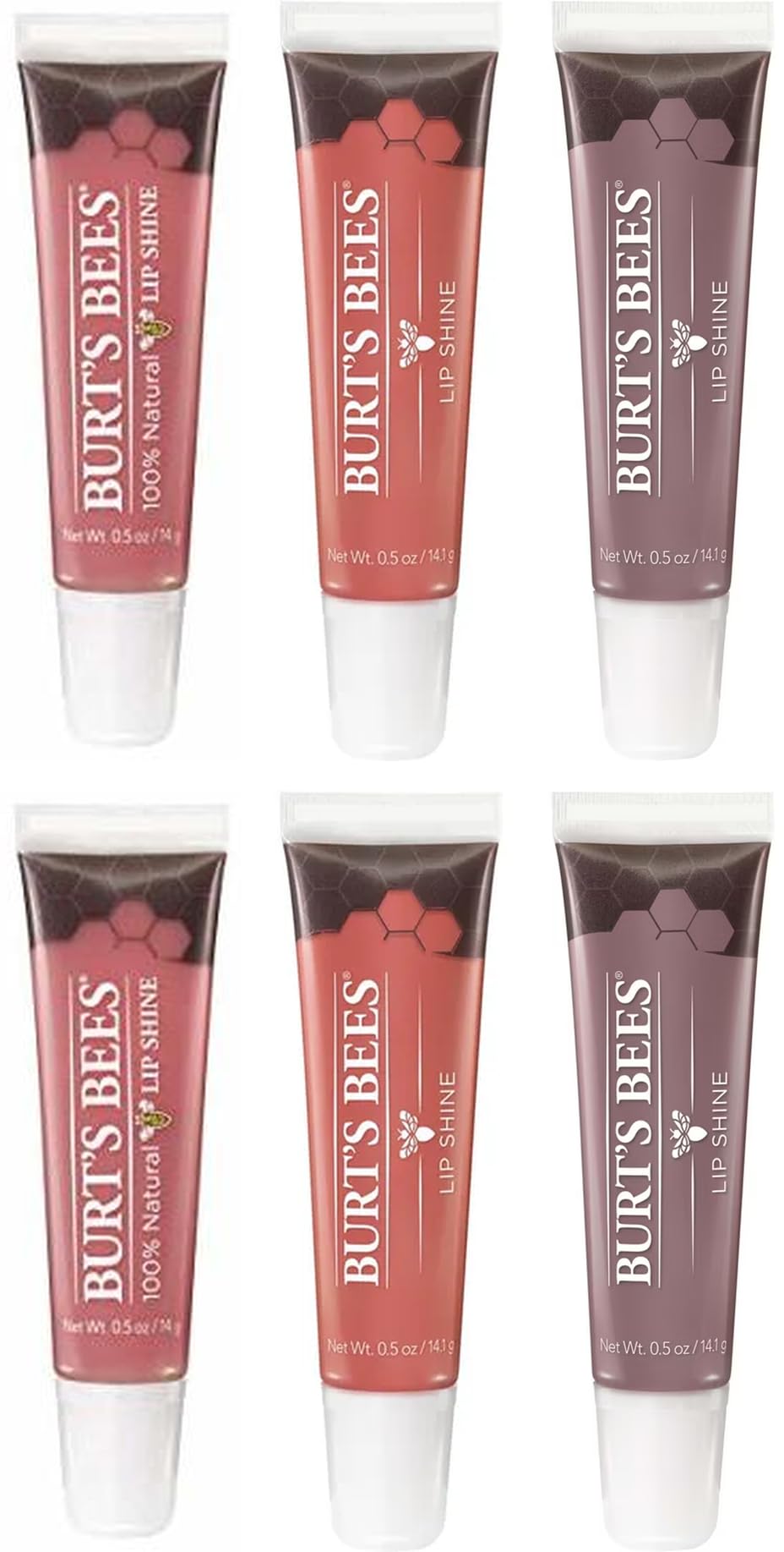 Burt's Bees 100% Natural 6 Count Lip Shine Variety Pack -Moisturizing Lip Gloss - Peachy, Spontaneity, Flushed Blush Beauty & Personal Care Burt's Bees