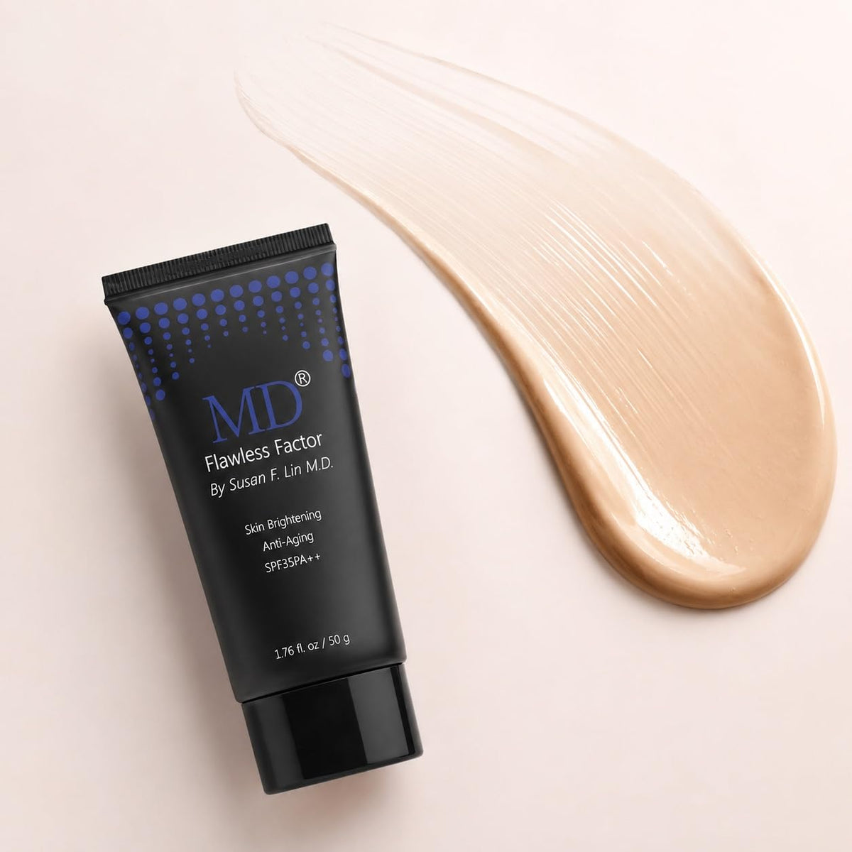 MD Flawless Factor BB Cream Sunscreen for Camera-Ready Skin, Brightening Tinted Moisturizer with SPF 35, Waterproof Beauty Balm, 1.76 fl oz