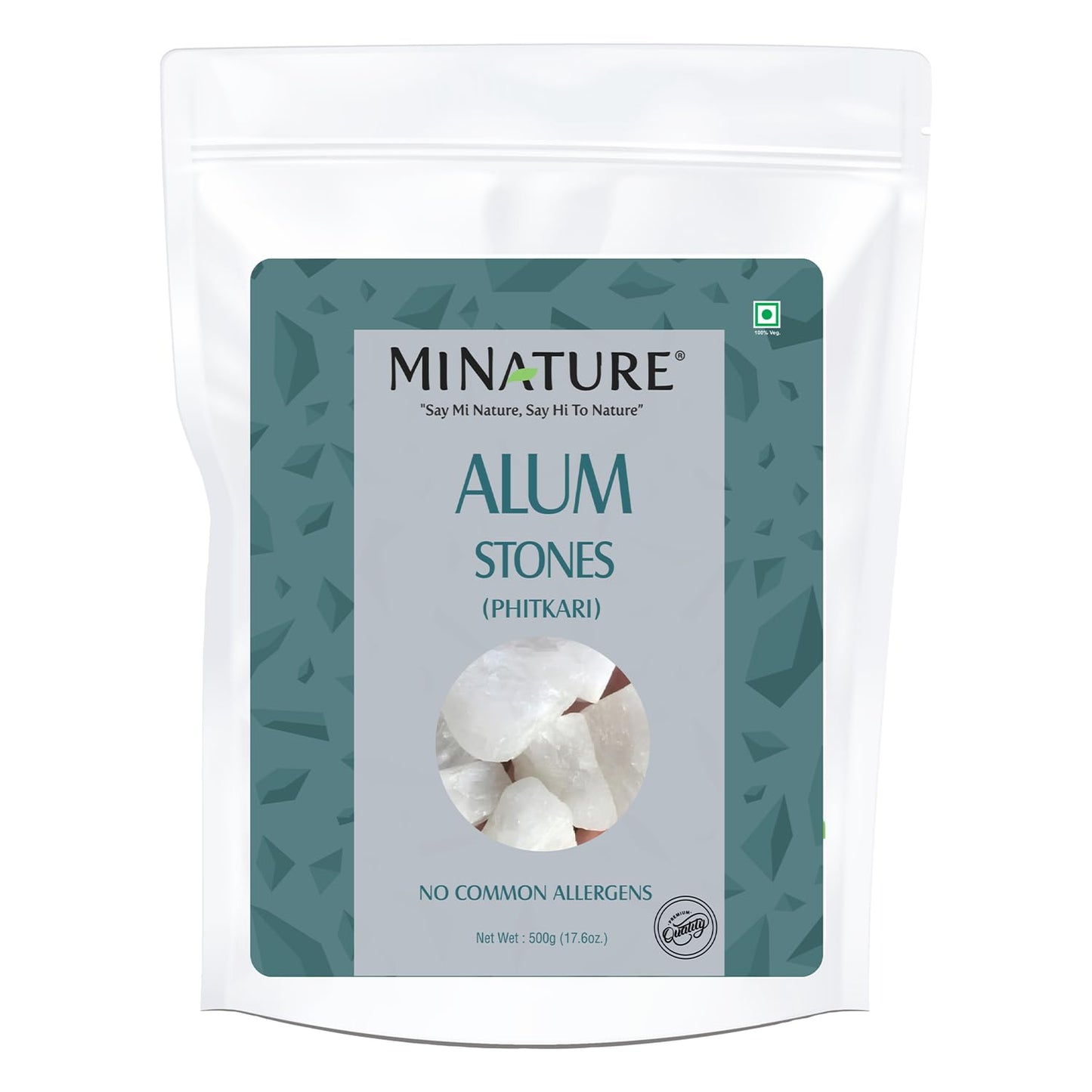 minature Potassium Alum Stone 500g - Phitkari Block - Pure Fitkari for Post Shave Care - Skin Care & Multiple Uses - Natural Deodorant Beauty and Personal Care minature