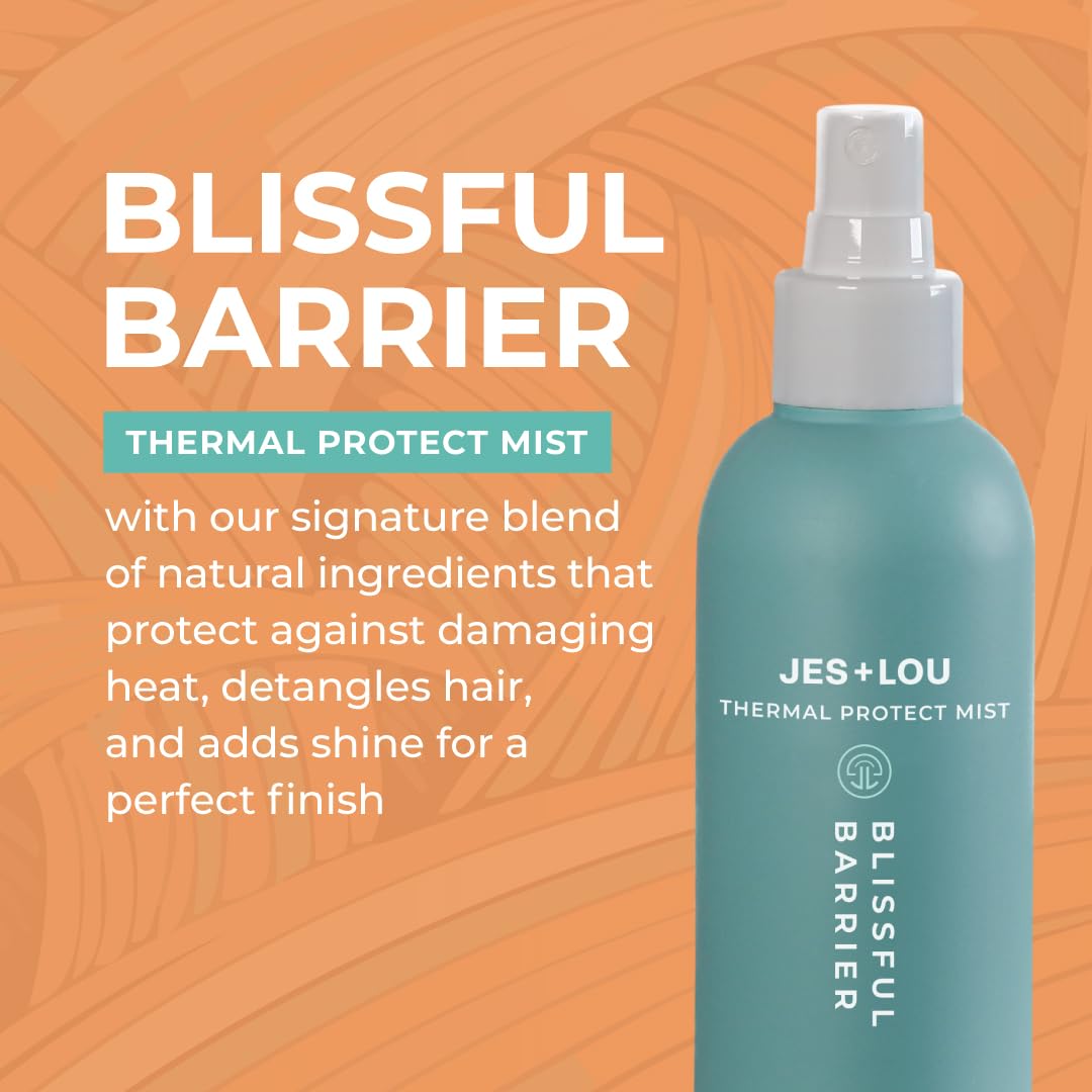 Jess & Lou Beauty Heat Protectant Spray with Natural Ingredients for Smooth, Frizz-Free Hair, Sulfate-Free Vegan Thermal Protection Mist for Blow Dry Beauty & Personal Care Jess & Lou
