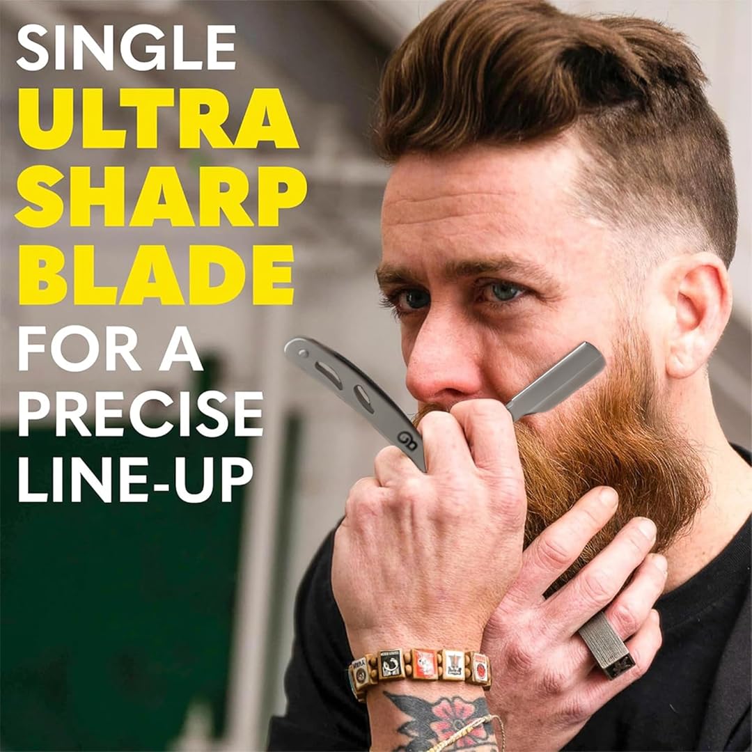 The Beard Club Straight Razor for Men - Navajas Para Barbero - Barber Straight Edge Razor Kit - Single Derby Blade Cutthroat With 5 Replaceable Beauty and Personal Care The Beard Club