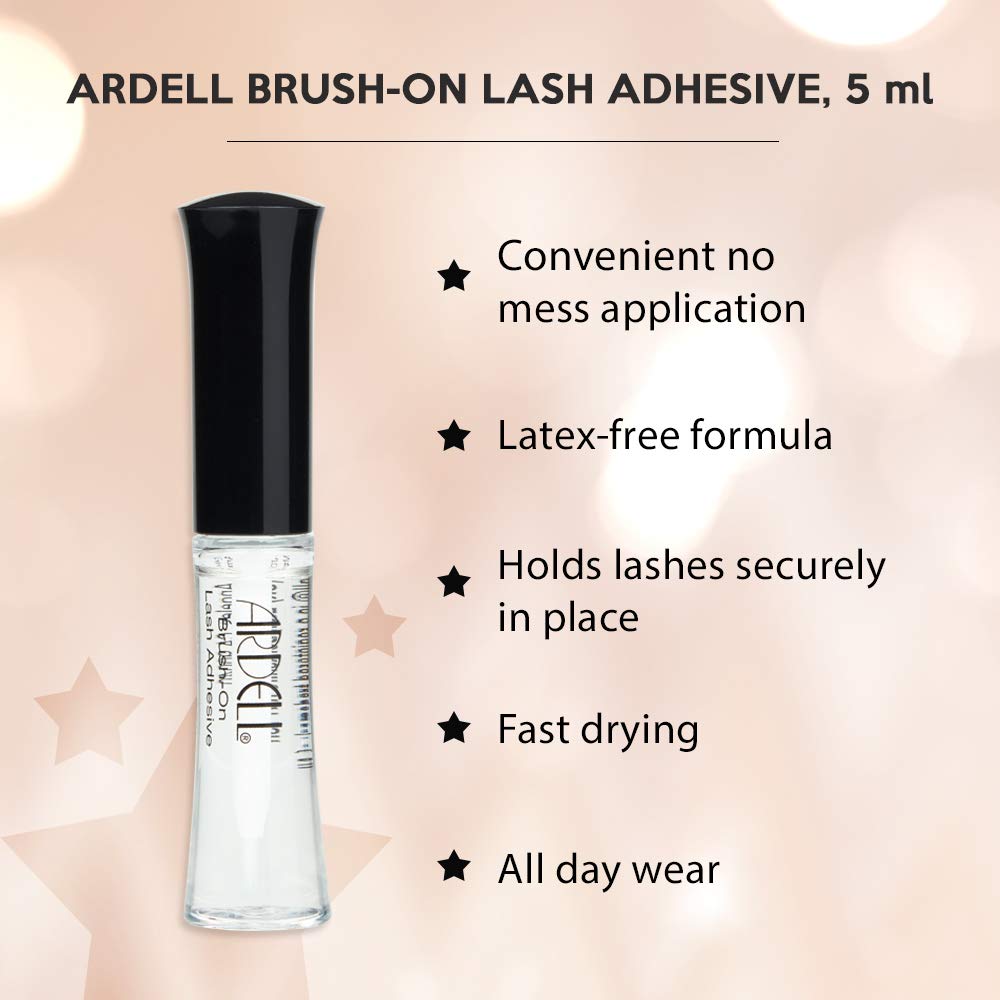 Ardell Brush On Strip Lash Adhesive, Clear Lash Glue for False Lashes, Waterproof, Latex-Free, 5ml, 4 Pack