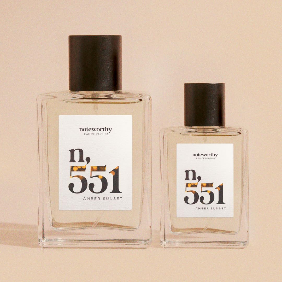 Noteworthy n,551 Amber Sunset Eau De Parfum - Lily of the Valley, Amber, Sandalwood | Sophisticated, Warm Fragrance for Any Occasion | Long-lasting Beauty & Personal Care Noteworthy
