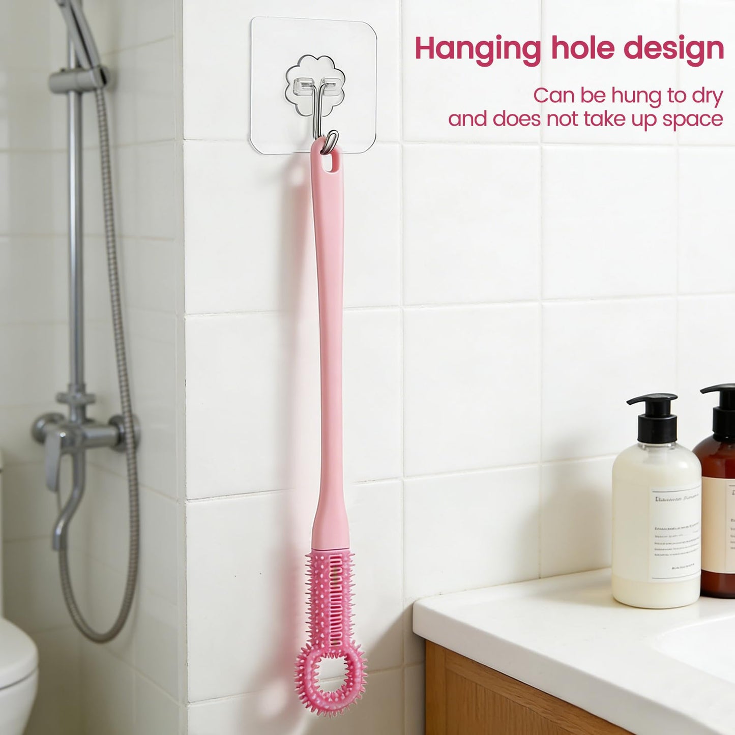 2 pcs Easy-Reach deep Cleaning Foot Brush,Deep Cleaning Foot Brush,Shower Foot Scrubber with 15.7" Long Handle Soft Silicone Cleaning Shower Brush Beauty and Personal Care Xingoaup