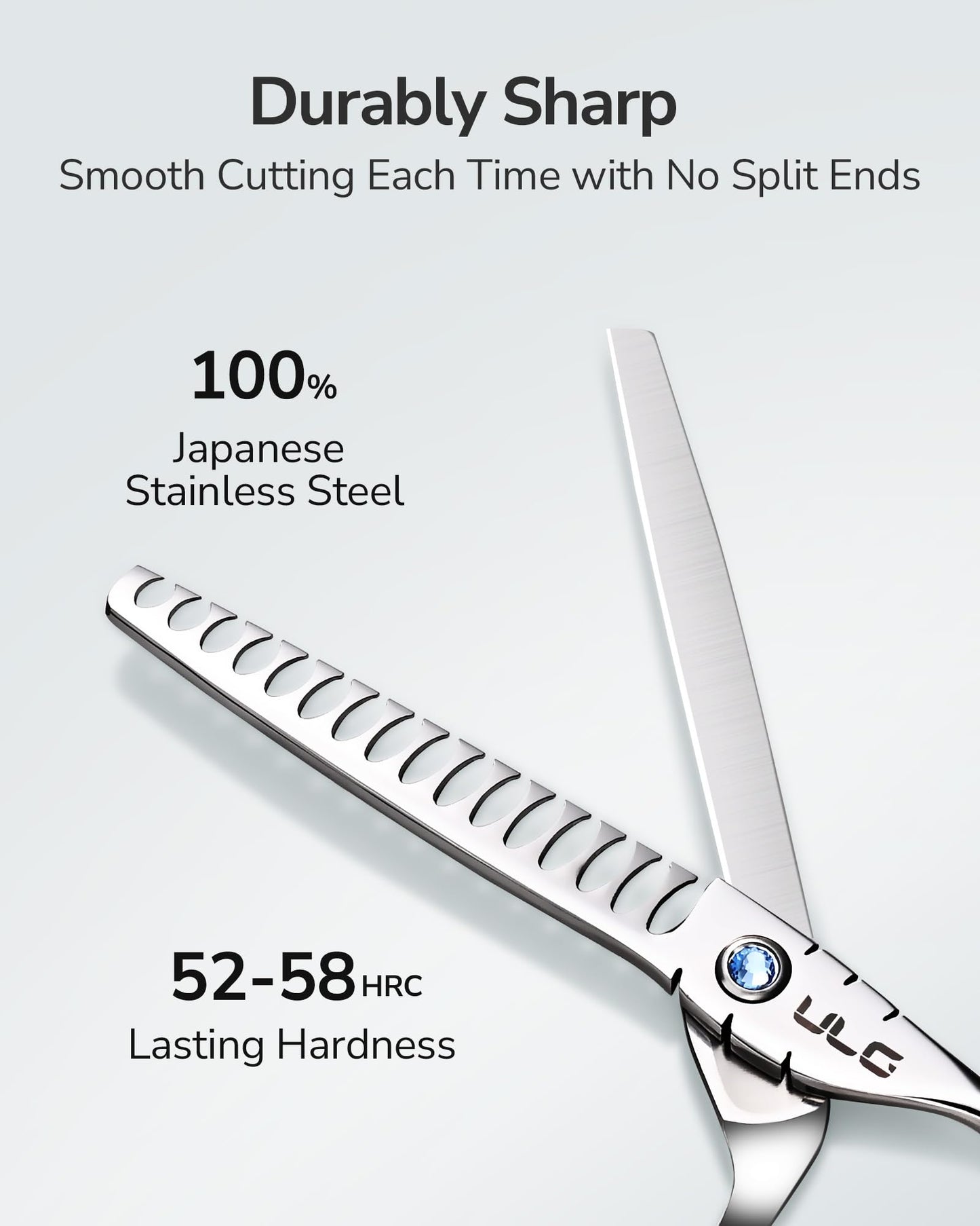 ULG Professional Thinning Shears with Comb - 6.5“ Japanese Stainless Steel Texturizing & Hair Cutting Scissors for Salon & Home Use Beauty and Personal Care ULG