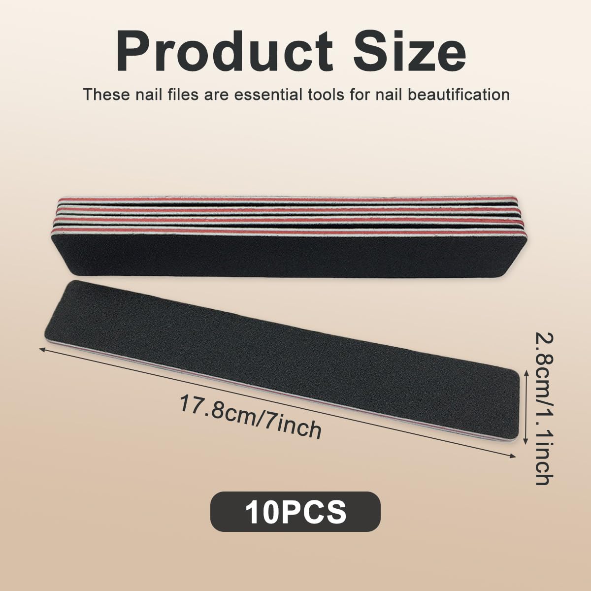 10Pcs Professional Washable Thick Nail Files Emery Board 60/60 Grit Black Nail Art Care Sanding Buffer Buffing Manicure Pedicure Tool Beauty & Personal Care ASTRQLE