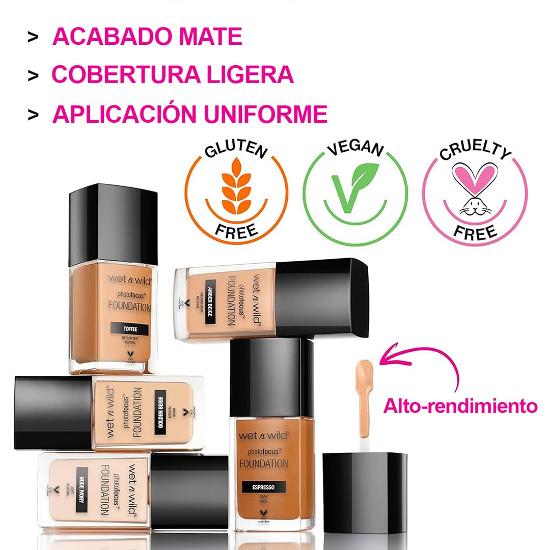 wet n wild Photo Focus Matte Liquid Foundation Soft Beige, Vegan & Cruelty-Free Beauty & Personal Care wet n wild