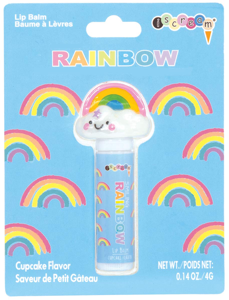 iscream Happiest Rainbow and Clouds Shaped Cupcake Scented Lip Balm Beauty & Personal Care iscream
