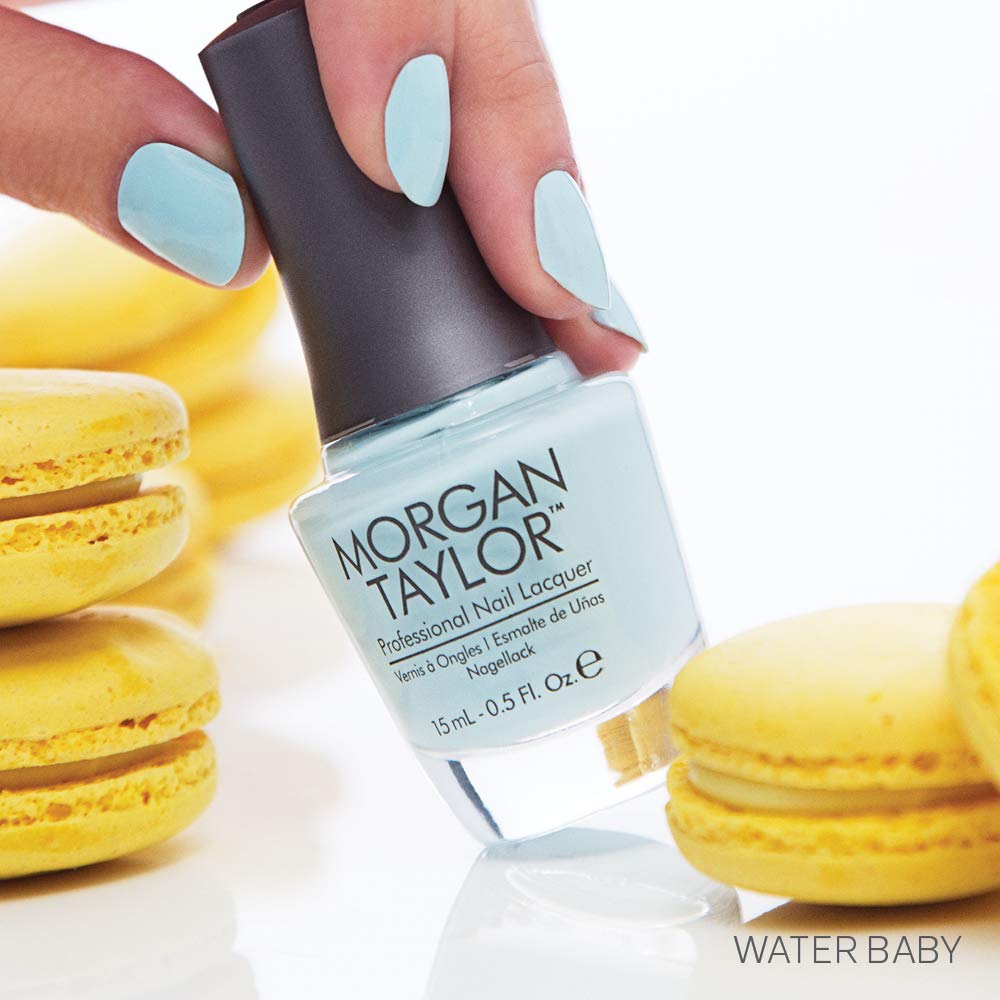 Morgan Taylor Nail Lacquer (Water Baby) Blue Professional Lacquer, Vibrant, Chip-Resistant, Fast-Drying, Long-Lasting, High-Shine, Perfect Beauty & Personal Care Morgan Taylor