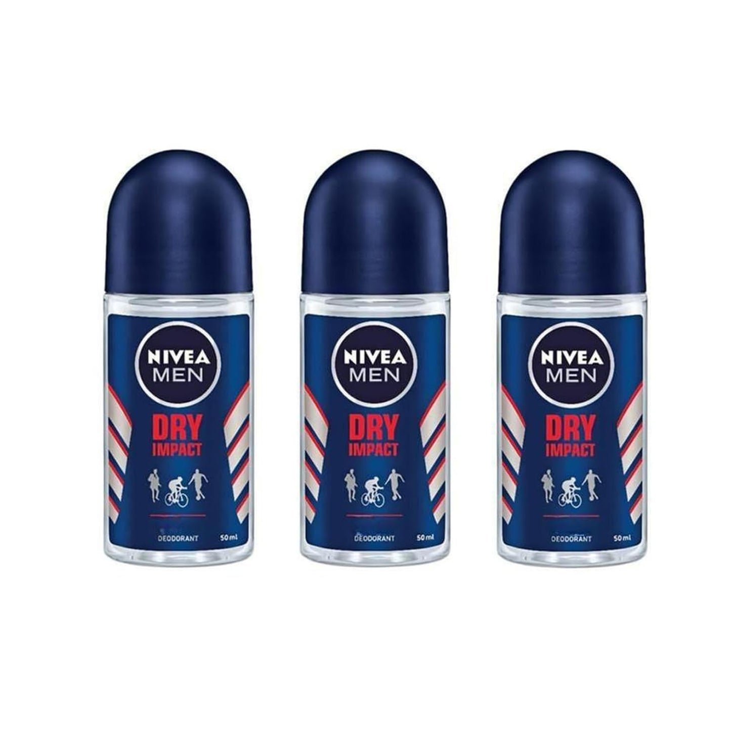 Nivea Men's Dry Impact Roll-On Deodorant - 1.69 fl oz - Pack of 3 Beauty and Personal Care NIVEA