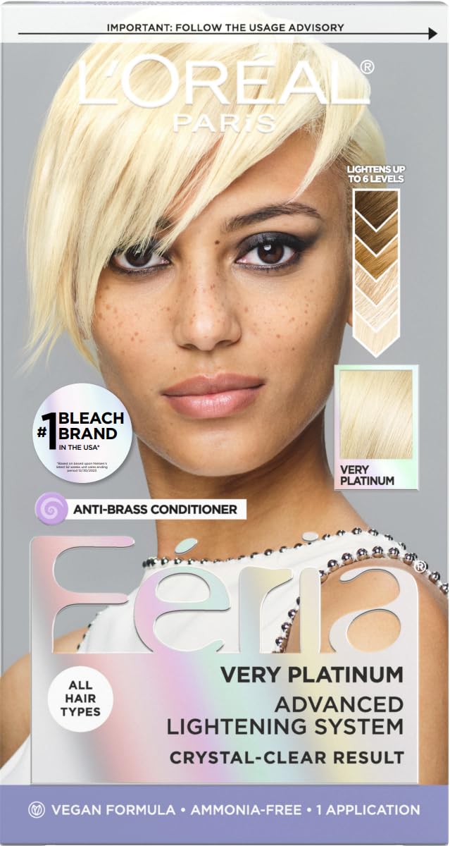 L'Oreal Paris Feria Multi-Faceted Shimmering Permanent Hair Color, Very Platinum, Pack of 1 Hair Dye Kit Beauty & Personal Care L'Oreal Paris