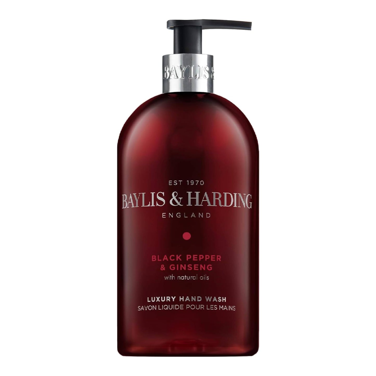 Baylis & Harding Liquid Hand Soap Wash with Dispenser, Black Pepper & Ginseng for Men, 16.9oz/500ml Beauty & Personal Care Baylis & Harding
