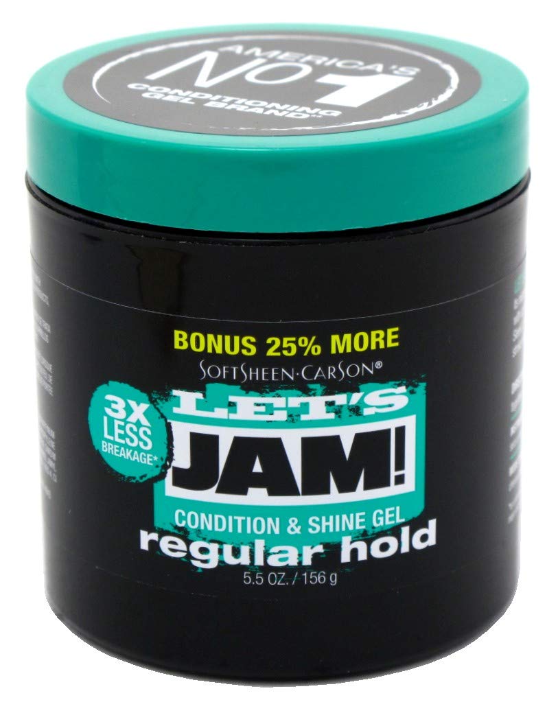Lets Jam Condition & Shine Gel Regular Hold 5.5 Ounce Jar (162ml) (Pack of 2) Beauty & Personal Care Let's Jam