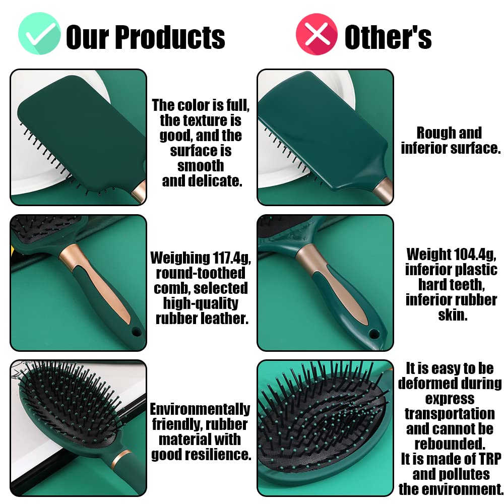 4 Pcs Hair Brush Set,Anti Static Massage Oval Comb,Detangling Brush Round Hair Brush Vent Hair Brush,Flexible Soft Pin Bristles for Long Thick Curly Beauty & Personal Care Meisheamin