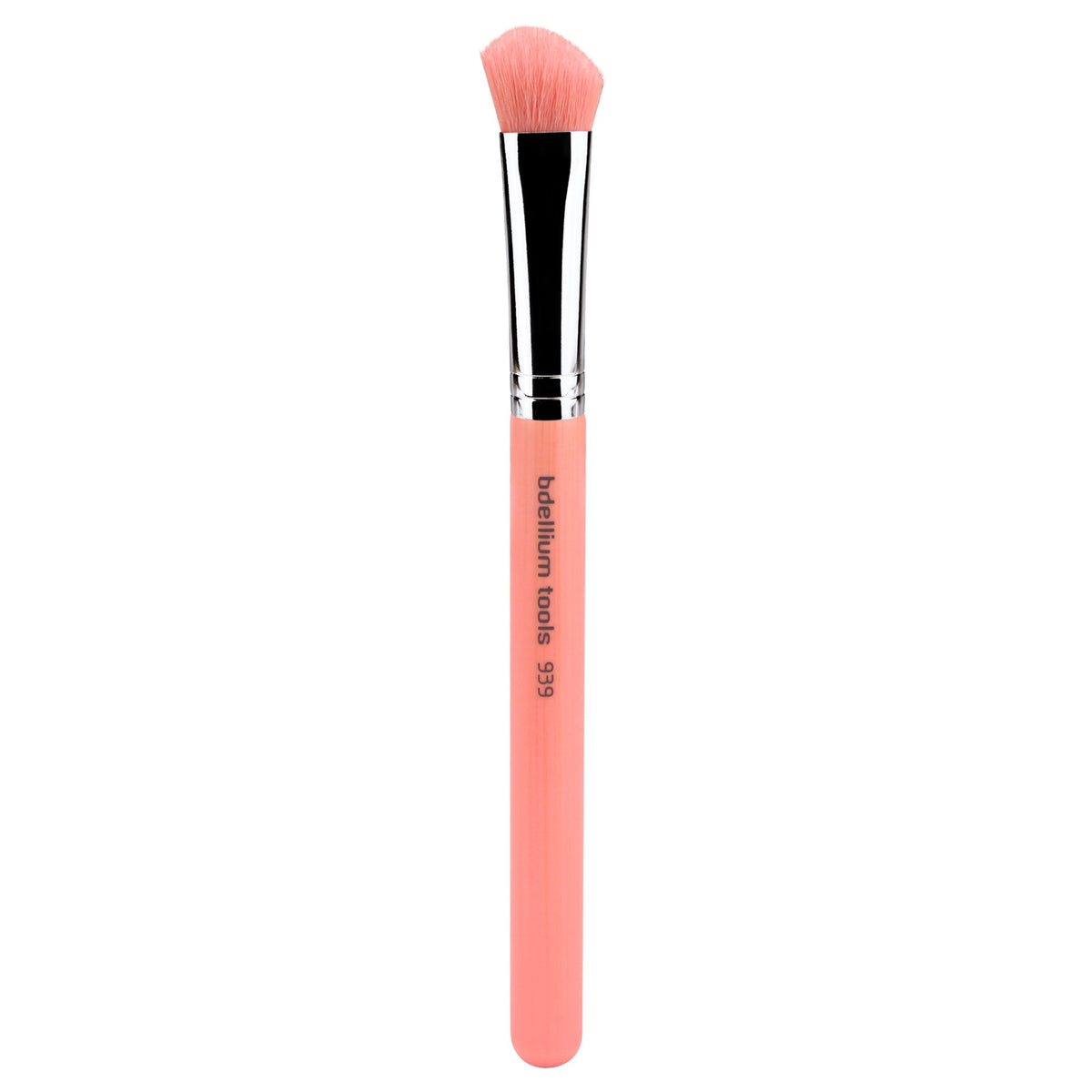 Bdellium Tools Professional Makeup Brush - Pink Bambu Series 939 Slanted Detailer - With Soft Synthetic Fibers, For Precise Contouring (Pink, 1pc)