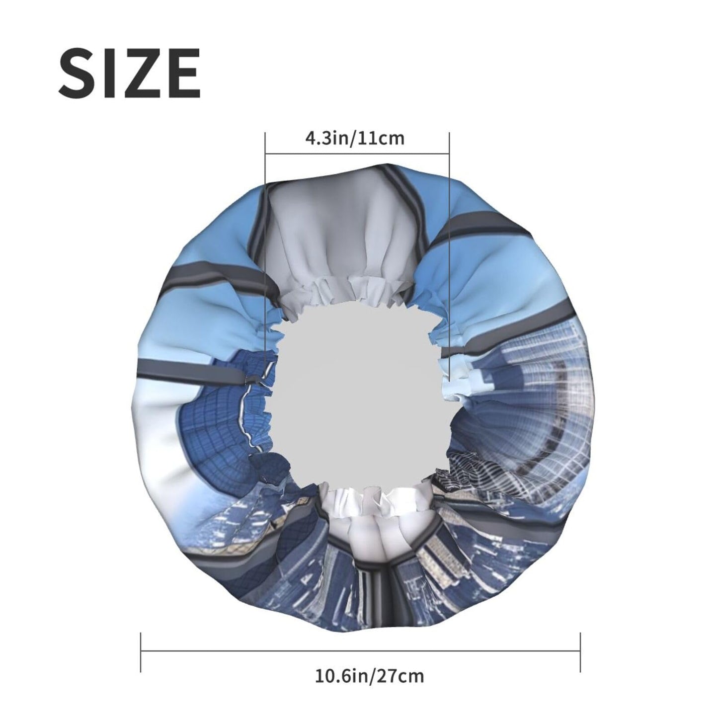 Skyscraper Buildings Shower Cap for Women Men Large Reusable Shower Bonnet Double-Layer Waterproof Bath Caps Elastic Band Hair Hat for All Hairstyles Beauty and Personal Care BWLHJKE