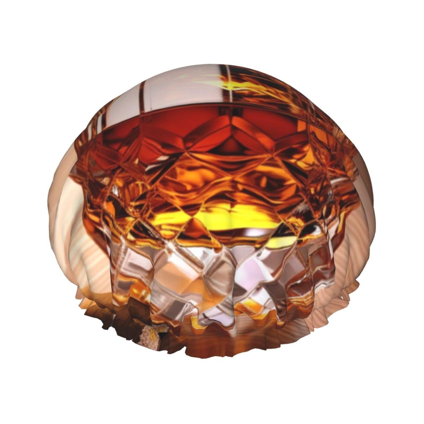 Brown Liquor in Cup Shower Cap for Women Men Large Reusable Shower Bonnet Double-Layer Waterproof Bath Caps Elastic Band Hair Hat for All Hairstyles Beauty and Personal Care BWLHJKE