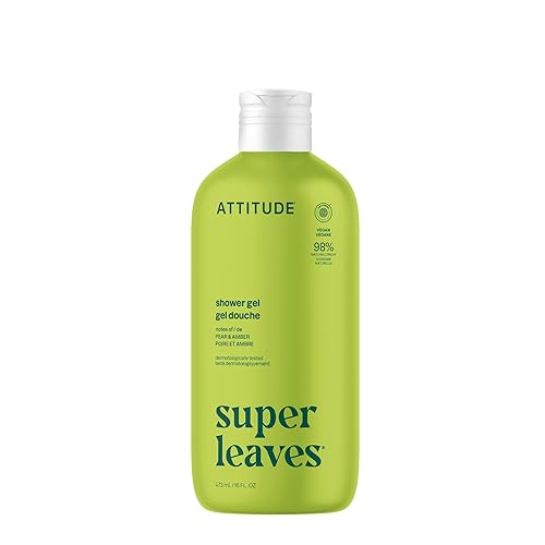 ATTITUDE Body Wash, EWG Verified Shower Gel, Dermatologically Tested, Plant and Mineral-Based, Vegan Personal Care Products, Pear & Amber Scent, 16 Fl Beauty & Personal Care ATTITUDE