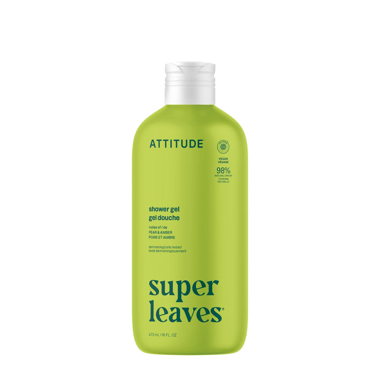 ATTITUDE Body Wash, EWG Verified Shower Gel, Dermatologically Tested, Plant and Mineral-Based, Vegan Personal Care Products, Pear & Amber Scent, 16 Fl Beauty & Personal Care ATTITUDE