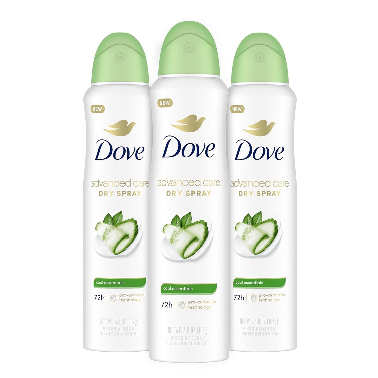 Dove Advanced Care Antiperspirant Deodorant Dry Spray Cool Essentials 3 Count for Helping Your Skin Barrier Repair After Shaving with Pro Ceramide Beauty and Personal Care Dove