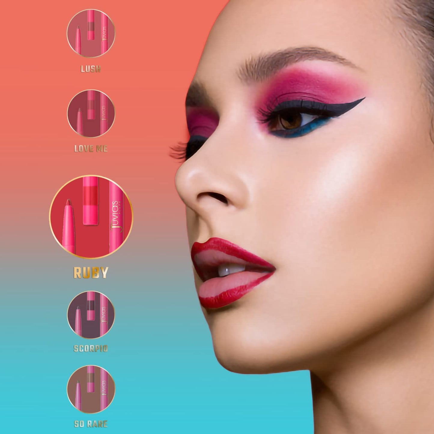Juvia's Place Coffee Shop Luxe Lip Liner: Ruby - Colorstay Matte Finish Lip Pencil, Makeup for Natural Long Lasting Beauty and Sensational Wear, Lip Beauty & Personal Care Juvia's Place