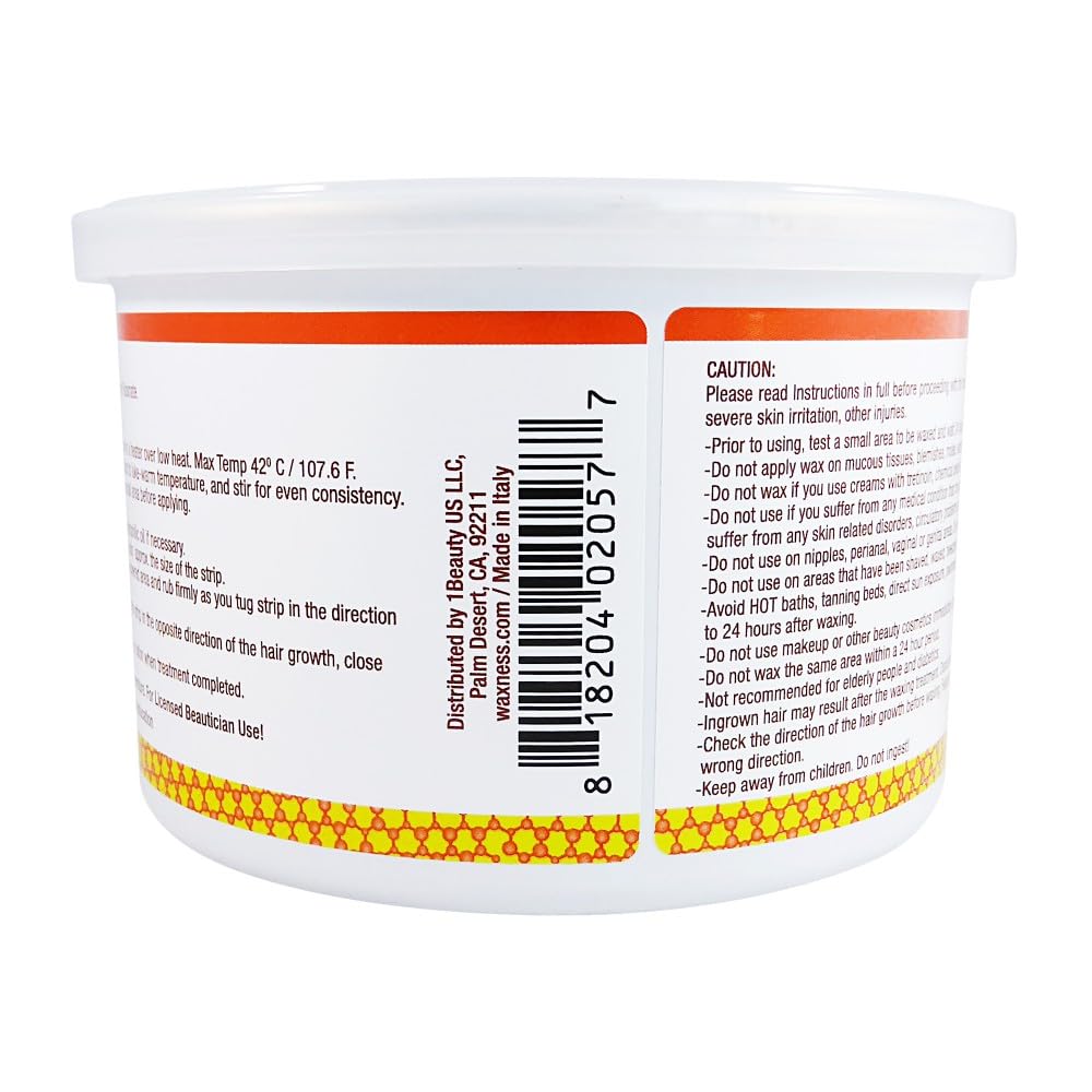 Waxness Natural Soft Wax Tin Amber Formula 14 oz (400 g) - Professional Strip Wax for Face & Body, Smooth Application - Made in Italy Beauty and Personal Care Waxness