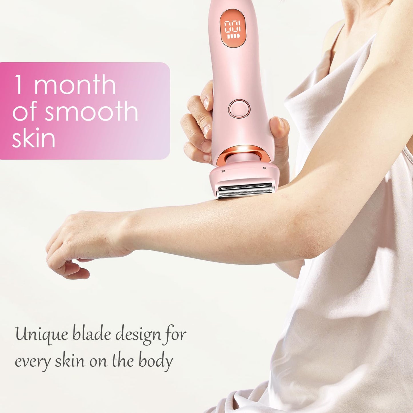 Razor for Women,Shaver Glide Razor, 3.0 Electric Beauty Trimmer?Rechargeable, Portable and Free Exfoliating Glove(Pink) Beauty and Personal Care WEERSHUN