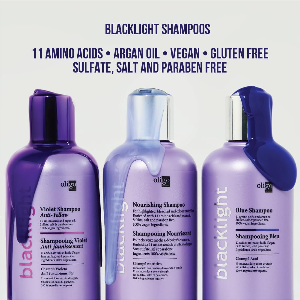 OLIGO PROFESSIONNEL - Blacklight Blue Shampoo - Sulfate-Free Blue Shampoo for Blonde and Color Hair - Revive Treated Hair - Refreshes Faded Highlights Beauty & Personal Care Oligo Professionnel