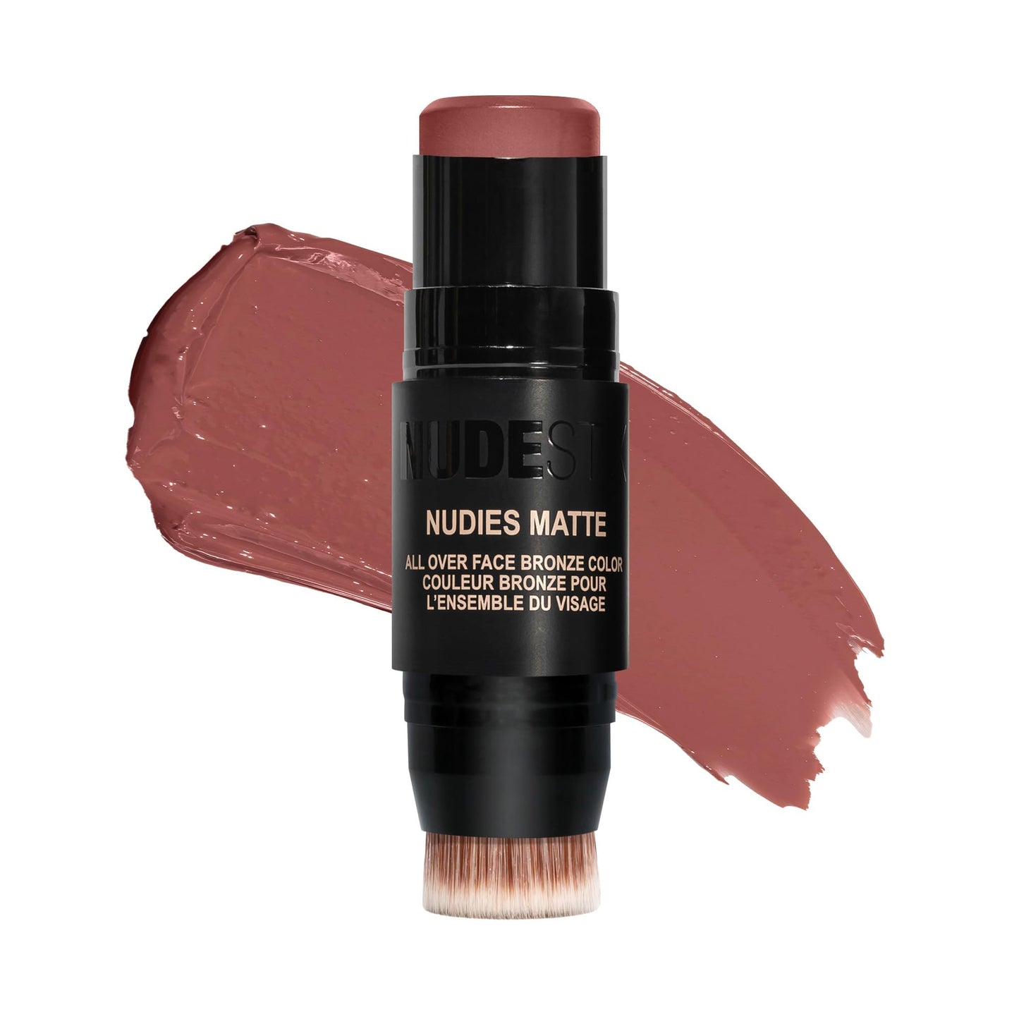 Nudestix Nudies Bronze All Over Matte Bronzing Stick - 3-in-1 Cream Bronzer for Cheeks, Eyes & Lips with Built-In Brush | Natural Contour & Sun-Kissed Beauty & Personal Care Nudestix