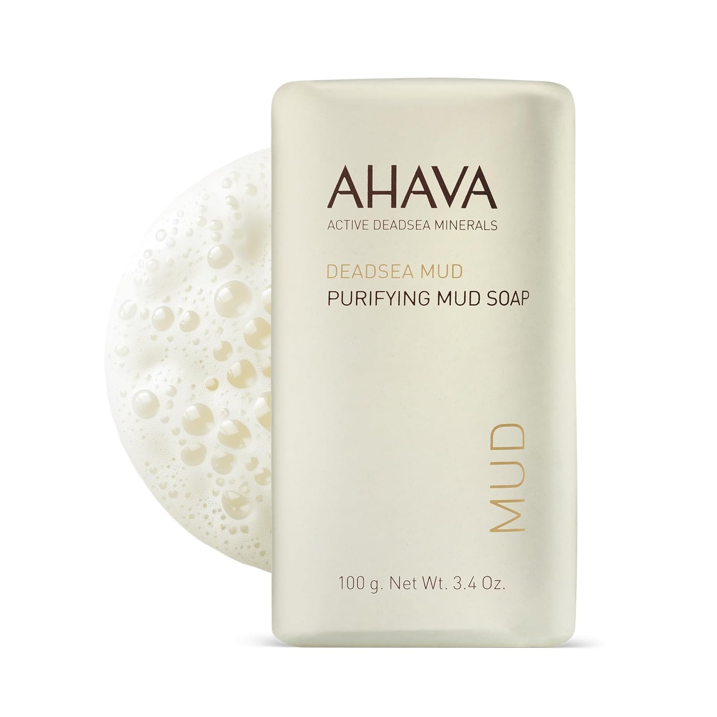 AHAVA Purifying Dead Sea Mud Soap - Face & Body Cleansing Bar to Purify the Skin, Enriched with Exclusive Mineral Blend of Dead Sea Osmoter and Dead Beauty & Personal Care AHAVA