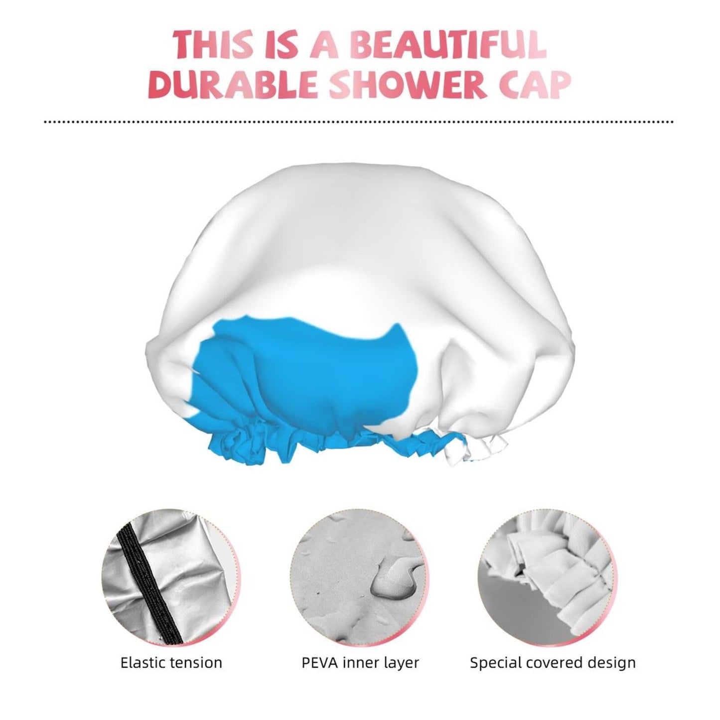 Antarctica Flag Prints Shower Cap Double Layer Lined Waterproof Bathing Shower Hat Beauty and Personal Care Hayyett