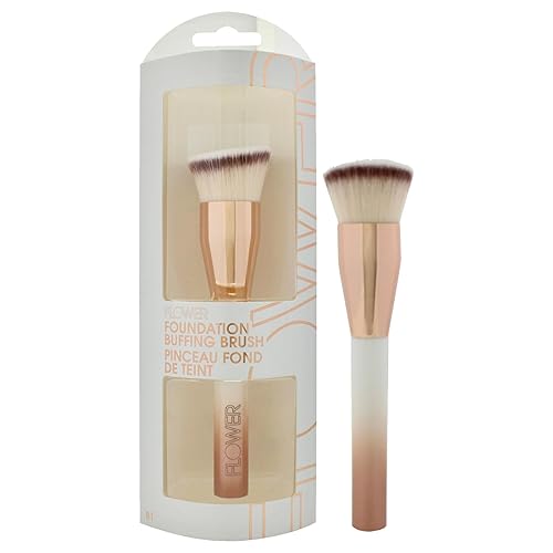 FLOWER BEAUTY Makeup Brushes | Foundation Buffing Brush | Buffs Liquid, Powder or Cream Formulas | Soft Washable Synthetic Fibers | 1 Piece Beauty & Personal Care FLOWER BEAUTY