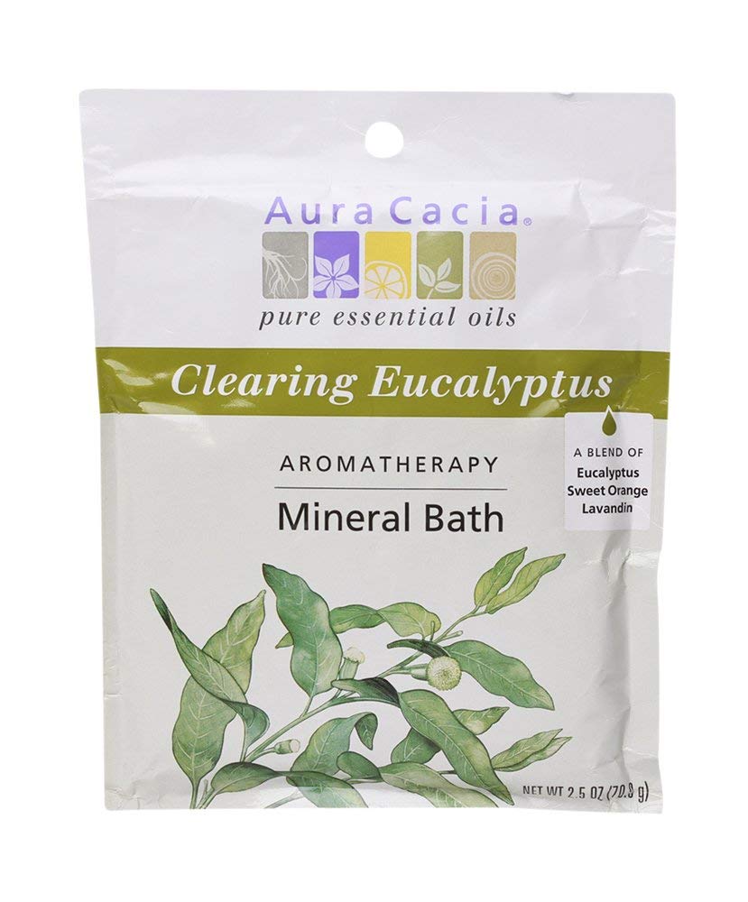 Aura Cacia Clearing Eucalyptus Aromatherapy Mineral Bath 2.5 Oz. Packet Beauty and Personal Care Aura Cacia